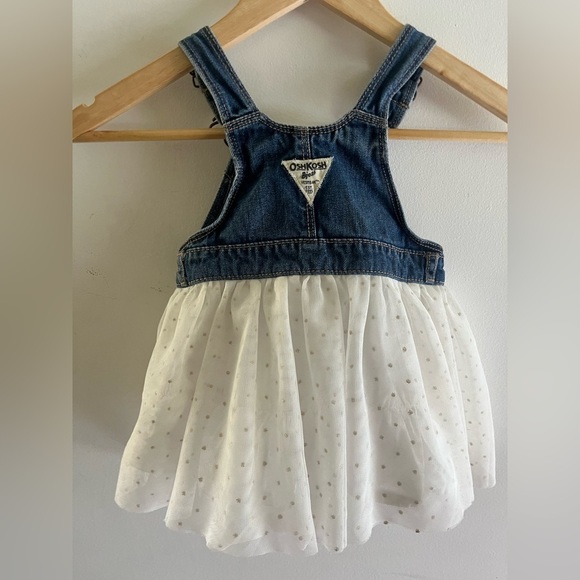 Oshkosh Girls Denim Dress Ballerina Tulle Skirt 18 Months - Picture 2 of 8